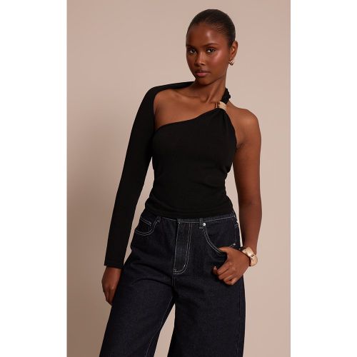 Top en maille tricot à épaule unique et empiècement | Taille Large - PrettyLittleThing - Modalova