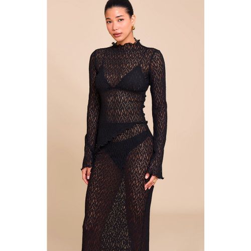 Top long asymétrique en dentelle transparente - PrettyLittleThing - Modalova
