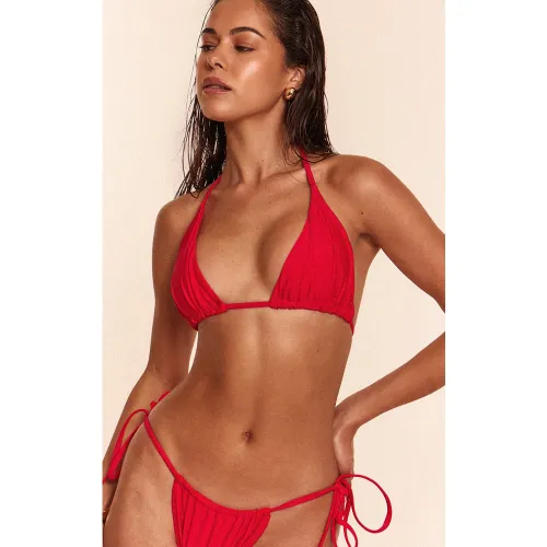 Haut de maillot de bain triangle froncé noué devant - PrettyLittleThing - Modalova