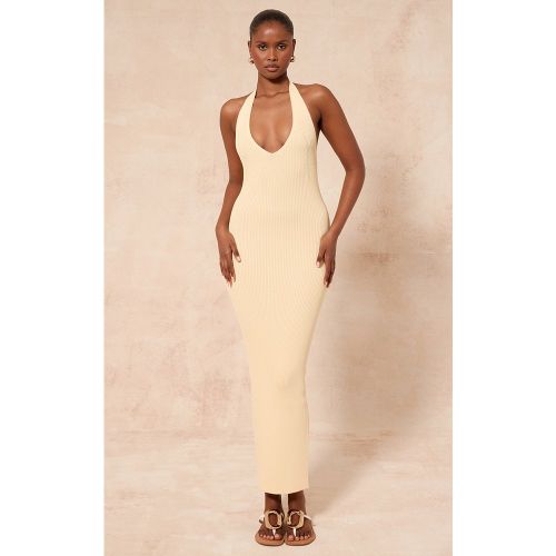 Robe longue en maille tricot côtelée à torsade dans le dos - PrettyLittleThing - Modalova