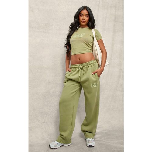 PLT Jogging large vert brodé, Vert - PrettyLittleThing - Modalova