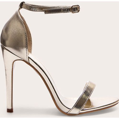 Sandales à talons & bride or métallisées - PrettyLittleThing - Modalova