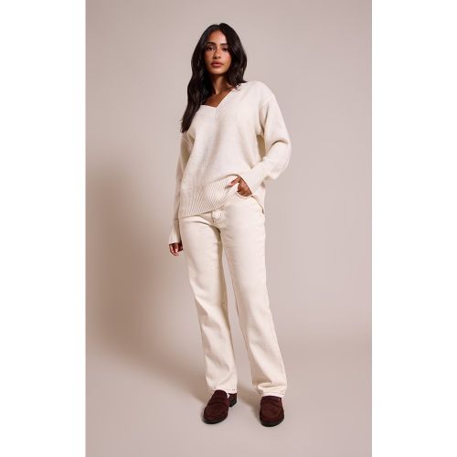 Petite Jean mom écru à taille haute | Taille 30 - PrettyLittleThing - Modalova
