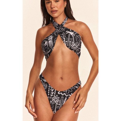 Bas de maillot de bain tanga et blanc fleuri - PrettyLittleThing - Modalova
