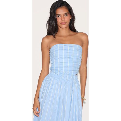 Top bustier en popeline de coton froncée devant - PrettyLittleThing - Modalova