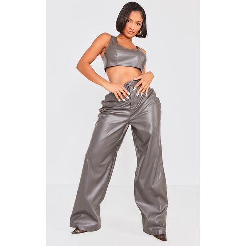 Shape Pantalon large gris à taille haute - PrettyLittleThing - Modalova