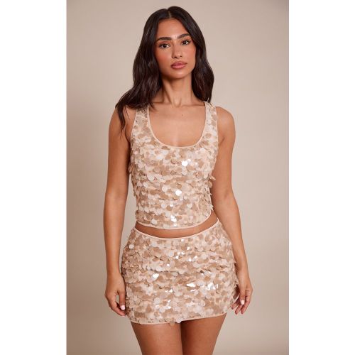 Petit débardeur à encolure dégagée à paillettes texturées | Taille 30 - PrettyLittleThing - Modalova