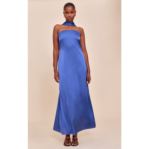 Robe bustier longue satinée à foulard | Taille 38 - PrettyLittleThing - Modalova