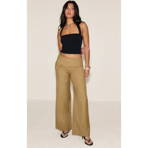 Pantalon Tailleur Tissé Droit Plissé - PrettyLittleThing - Modalova