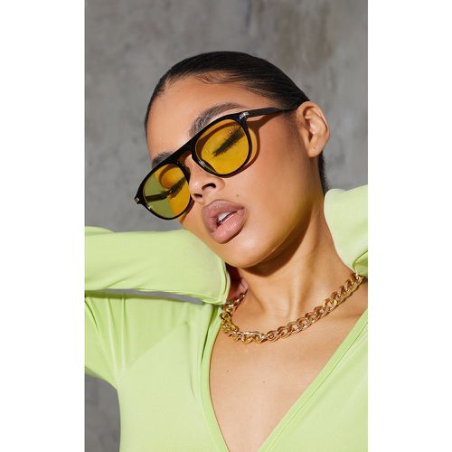 Lunettes de soleil rondes à verres jaunes - PrettyLittleThing - Modalova