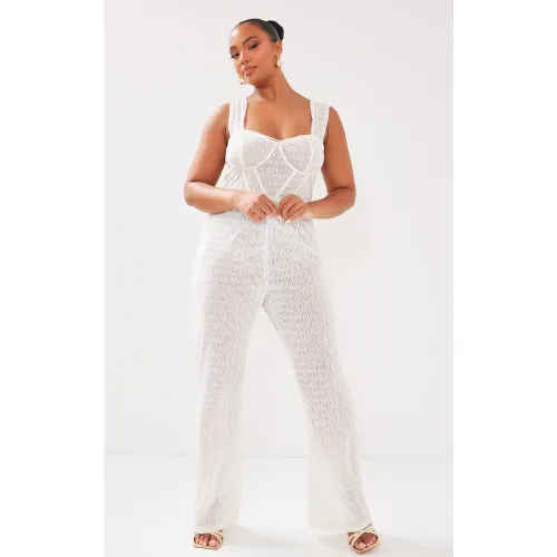 Plus Combinaison corset texturée - PrettyLittleThing - Modalova