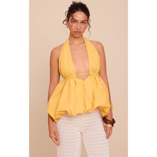 Top bouffant tissé à dos nu et décolleté - PrettyLittleThing - Modalova