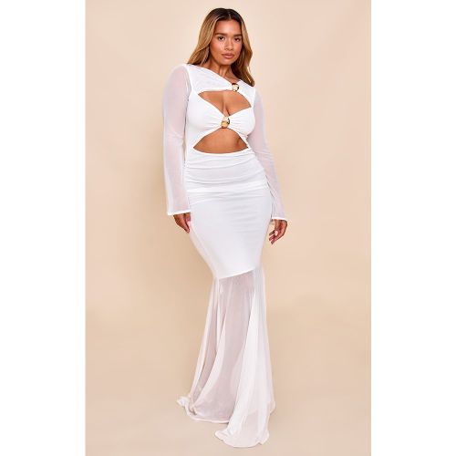 Shape Robe longue en mesh découpée à empiècements dorés et ourlet tombant - PrettyLittleThing - Modalova