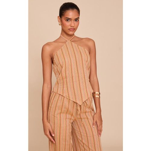 Top dos nu à fines rayures et ourlet pointu - PrettyLittleThing - Modalova