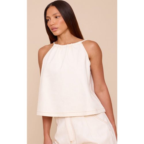 Tall Top fluide en jean écru sans manches | Taille 38 - PrettyLittleThing - Modalova