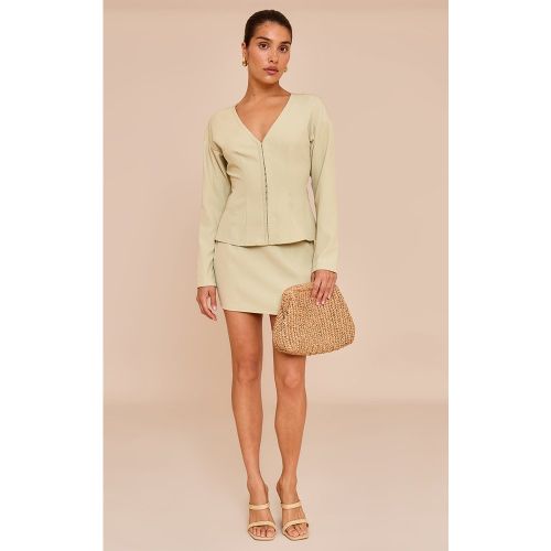 Petite Mini-jupe douce vert olive à taille mi-haute - PrettyLittleThing - Modalova