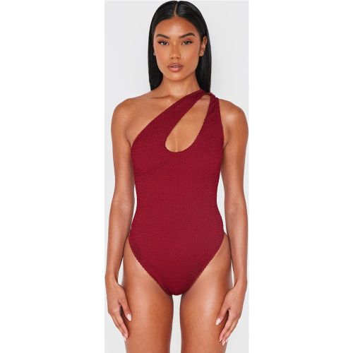 Maillot de bain asymétrique crêpé à découpe - PrettyLittleThing - Modalova