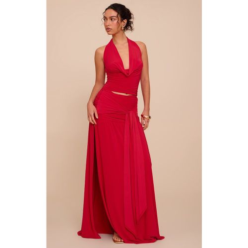 Jupe longue moulante drapée à détail noué drapé | Taille 34 - PrettyLittleThing - Modalova