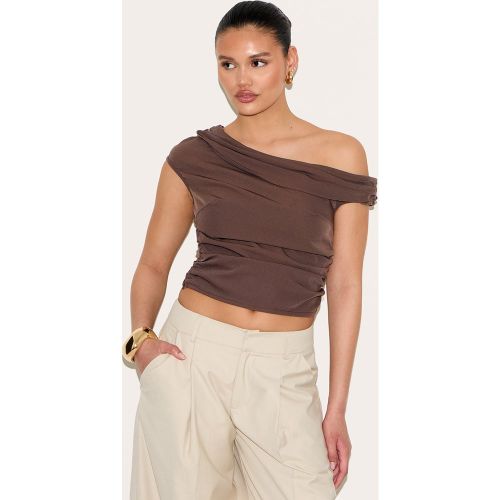 Top asymétrique froncé - PrettyLittleThing - Modalova