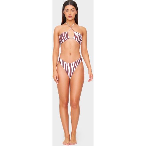 Bas de maillot de bain échancré imprimé zèbre - PrettyLittleThing - Modalova