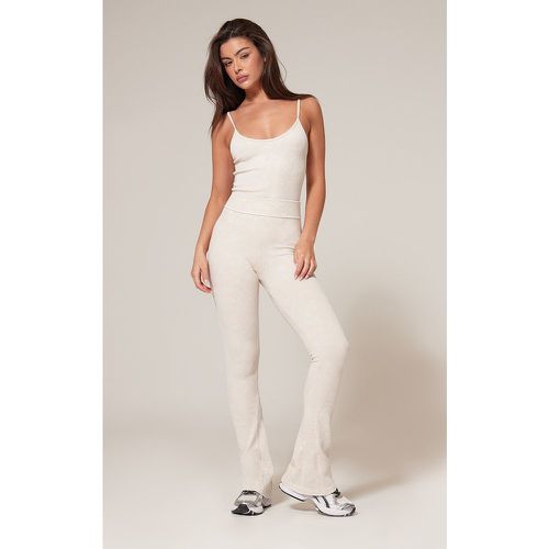 Pantalon flare côtelé à taille repliée et détail contours - PrettyLittleThing - Modalova