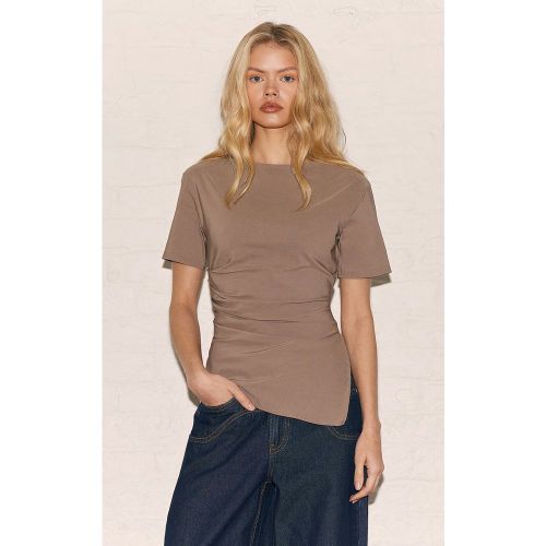 Top long asymétrique en bengaline à détail froncé - PrettyLittleThing - Modalova
