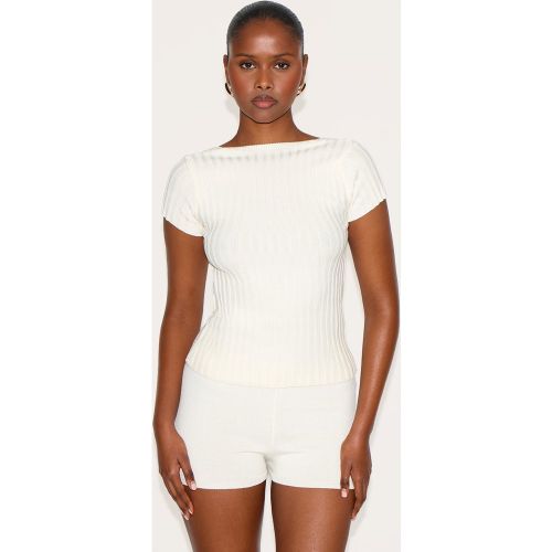 Top en maille tricot côtelée à dos ouvert - PrettyLittleThing - Modalova