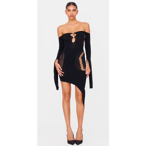 Robe mi-longue transparente à découpes et manches longues - PrettyLittleThing - Modalova