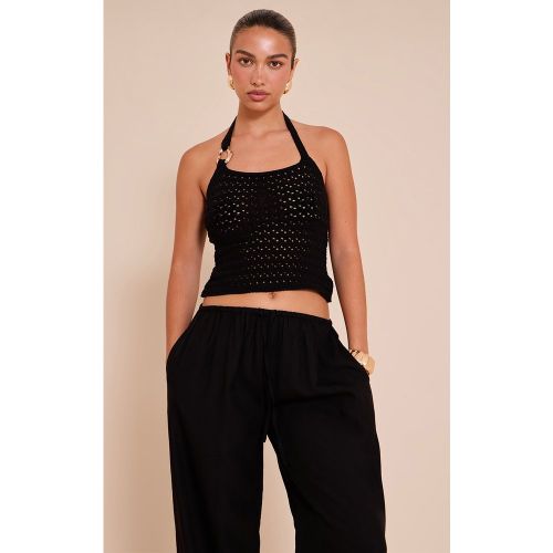 Top en maille style crochet à dos nu et empiècement - PrettyLittleThing - Modalova