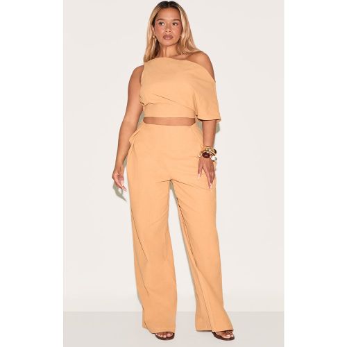 Shape Pantalon large en effet lin plissé à taille haute - PrettyLittleThing - Modalova