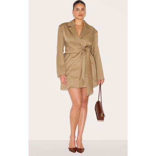 Plus Mini robe blazer tissée nouée sur le côté - PrettyLittleThing - Modalova