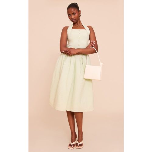 Robe mi-longue en coton brodé à dos nu - PrettyLittleThing - Modalova