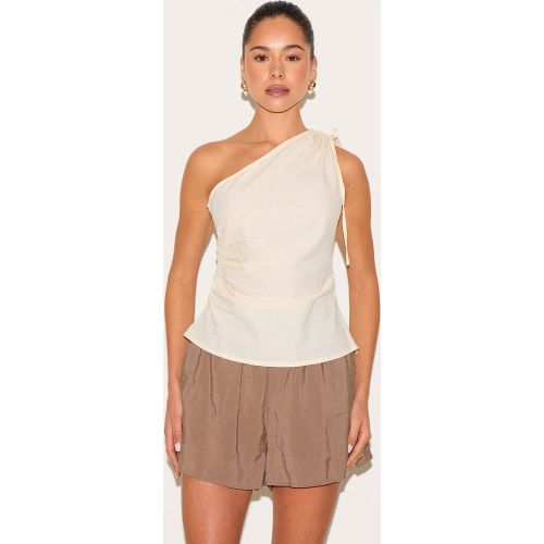 Top léger long asymétrique tissé froncé - PrettyLittleThing - Modalova