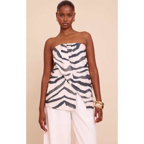Top bustier long fluide tissé imprimé à ourlet fendu - PrettyLittleThing - Modalova