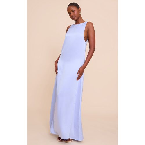 Robe longue satinée sans manches à col bateau | Taille 38 - PrettyLittleThing - Modalova