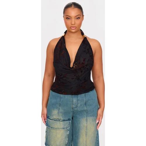 Plus Top dévoré à col bénitier - PrettyLittleThing - Modalova