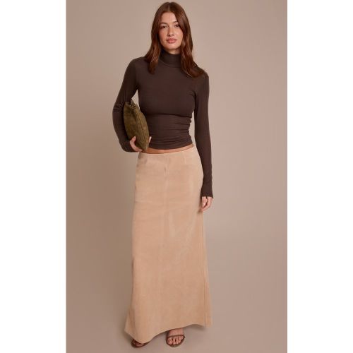 Jupe longue droite en suédine | Taille 42 - PrettyLittleThing - Modalova