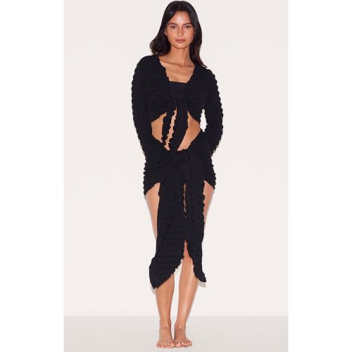 Ensemble de plage texturé effet bulles à nouer devant - PrettyLittleThing - Modalova