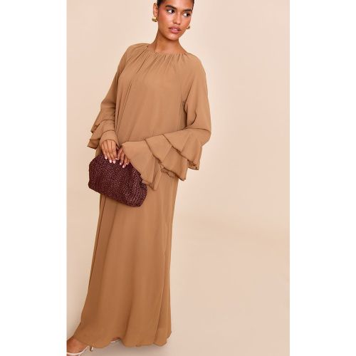Robe longue en mousseline de soie à manches volantées - PrettyLittleThing - Modalova
