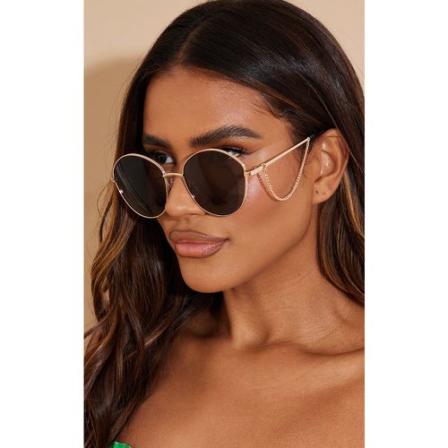 Lunettes de soleil rondes à détail chaîne pendante - PrettyLittleThing - Modalova