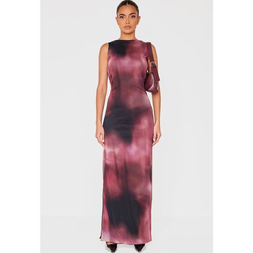 Robe longue en mesh abstrait à col nageur - PrettyLittleThing - Modalova