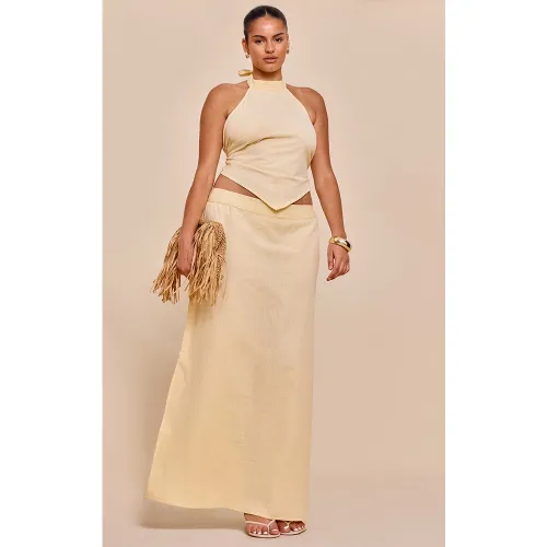 Plus Jupe longue crème au beurre - PrettyLittleThing - Modalova