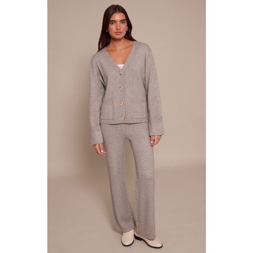 Pantalon large maille tricot | Taille Large - PrettyLittleThing - Modalova