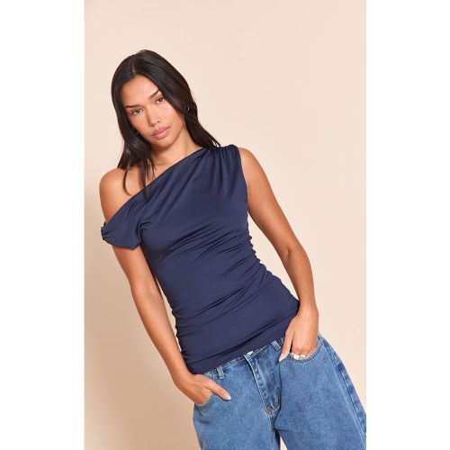 Top long asymétrique moulant à détails froncés - PrettyLittleThing - Modalova