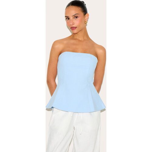 Petite Top bustier long structuré à ourlet péplum - PrettyLittleThing - Modalova