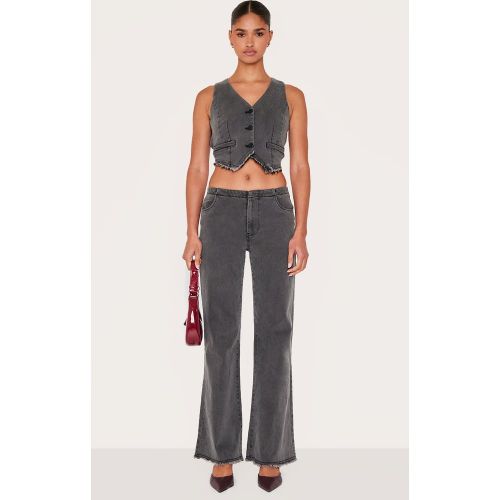 Jean taille basse droit à ceinture invisible | Taille 38 - PrettyLittleThing - Modalova