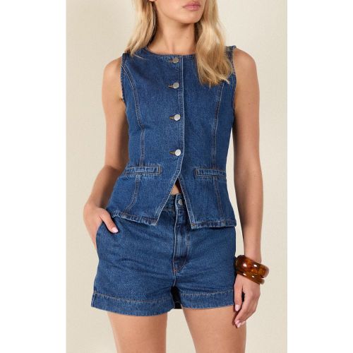 Short de tailleur en jean à taille haute - PrettyLittleThing - Modalova