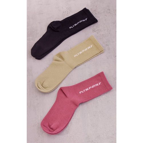 Lot de 3 paires de chaussettes sport - PrettyLittleThing - Modalova