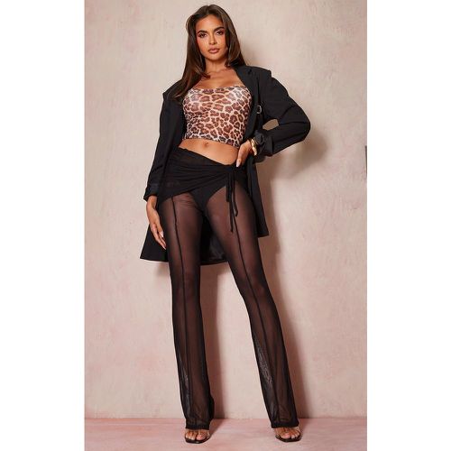 Pantalon en mesh à détail froncé et taille pliée - PrettyLittleThing - Modalova