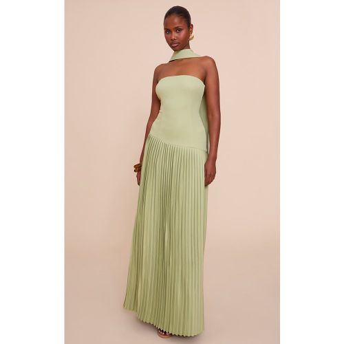 Robe longue tissée plissée à taille asymétrique - PrettyLittleThing - Modalova